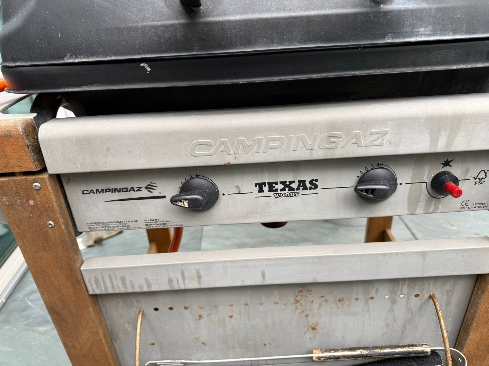 Campingaz Texas Woody gasbarbecue op wielen, Ophalen of Verzenden, Gebruikt