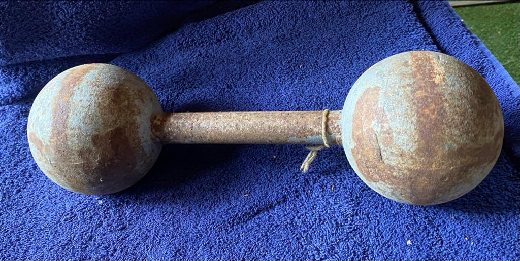 Dumbbell 10 kg. Oude Halter, Ophalen of Verzenden, Dumbbell