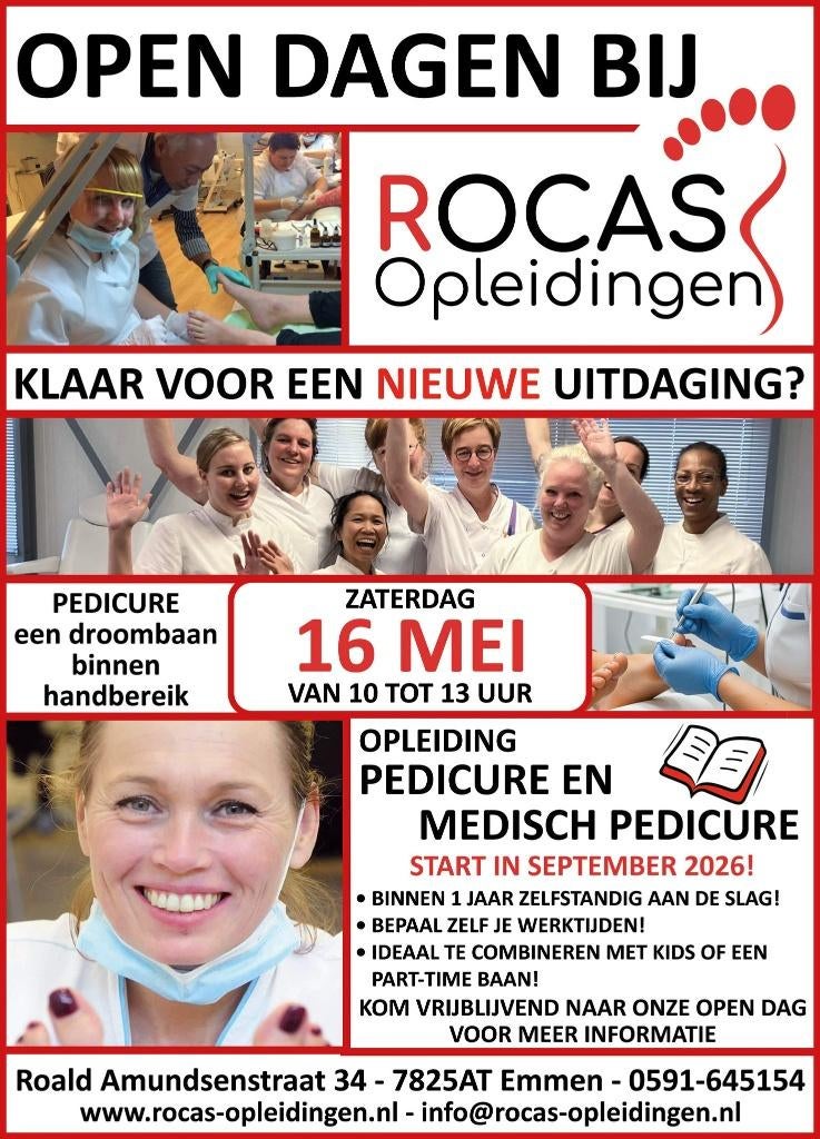 Binnen 6 maanden pedicure worden bij Rocas in Emmen, Talen