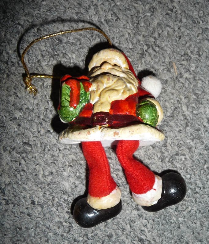 Stenen kerstman met bungelbenen voor in de boom, Ophalen of Verzenden, Zo goed als nieuw