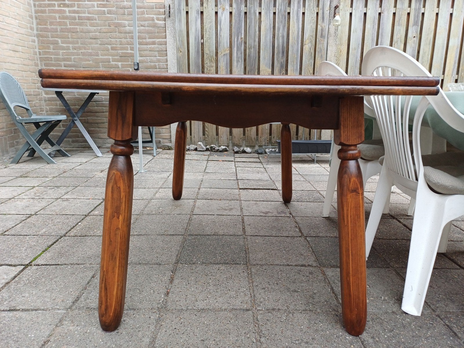 Houten tafel. 159x88. Uitgeklapt 248x88, Ophalen, Rechthoekig, Hout