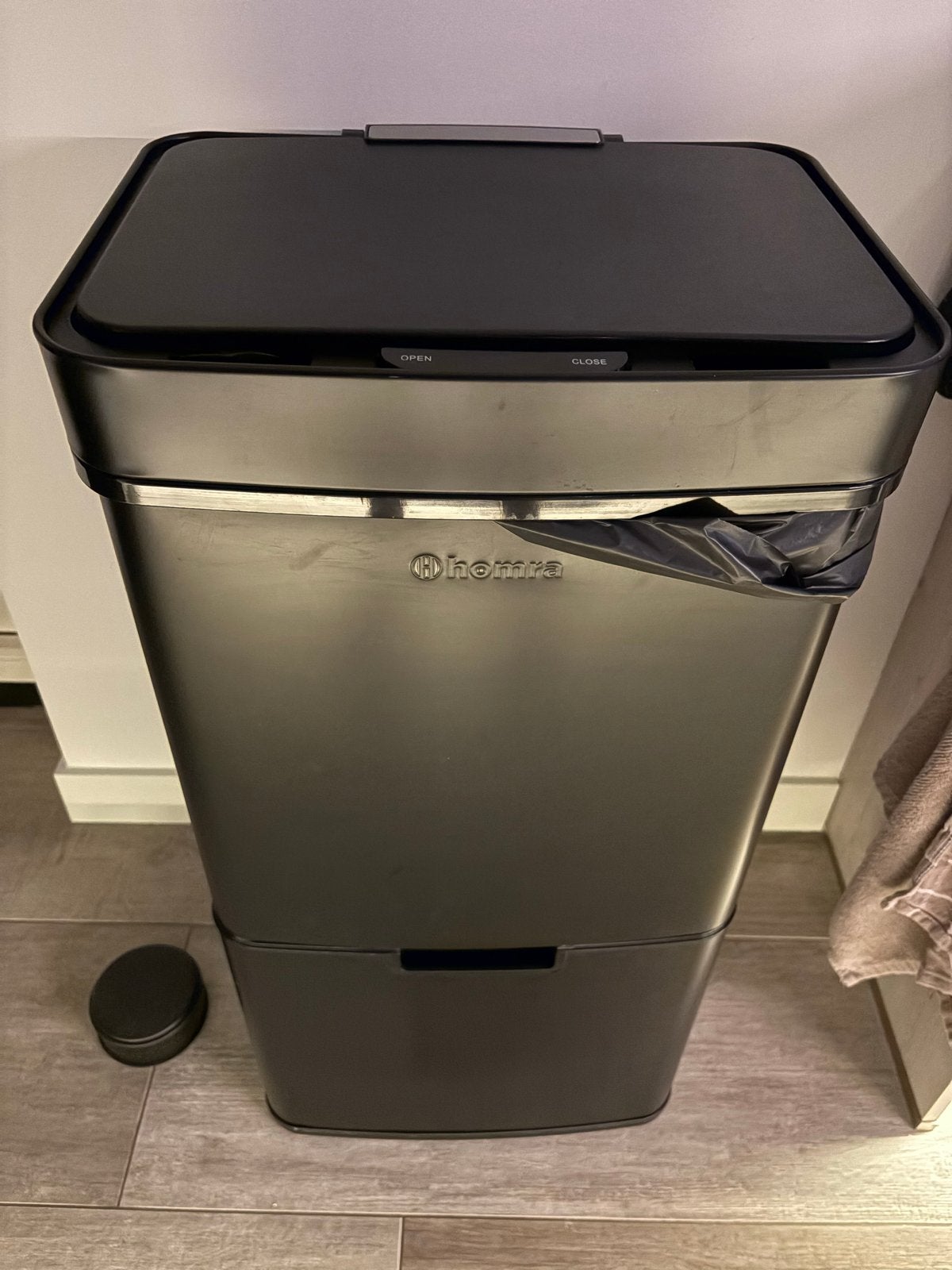 Homra Elektrische Prullenbak 72 Liter - Zwart, Ophalen, Nieuw, 40 liter of meer, Rvs