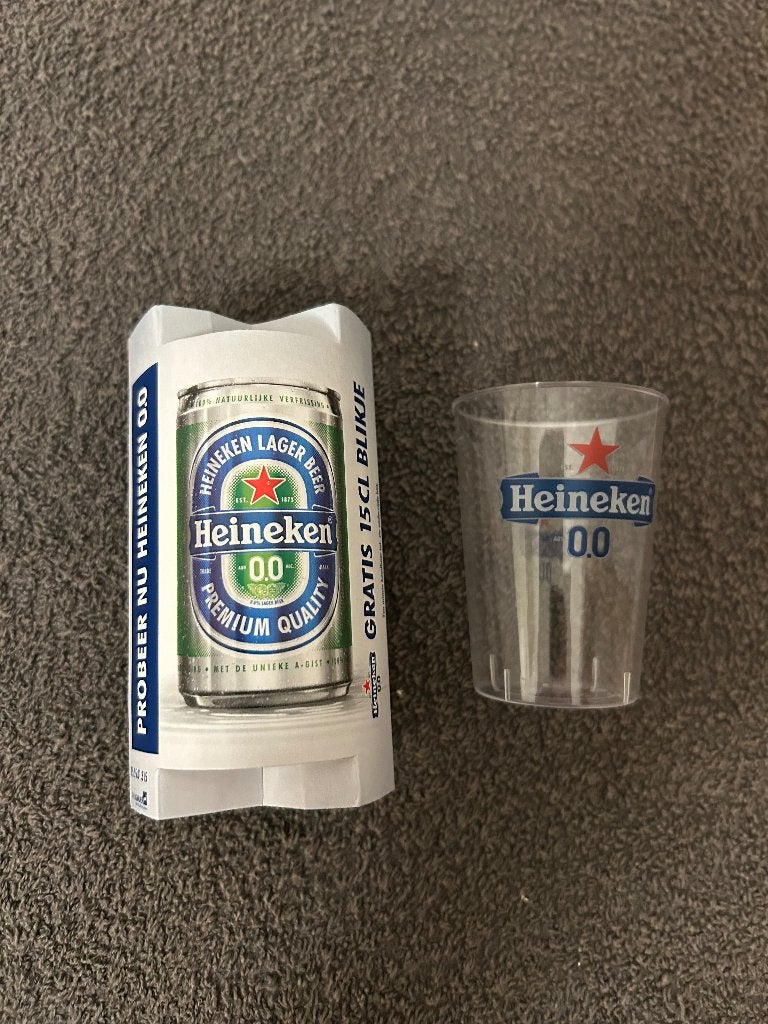 Heineken 0.0 blikje + mini 0.0 glaasje, Ophalen, Nieuw, Heineken