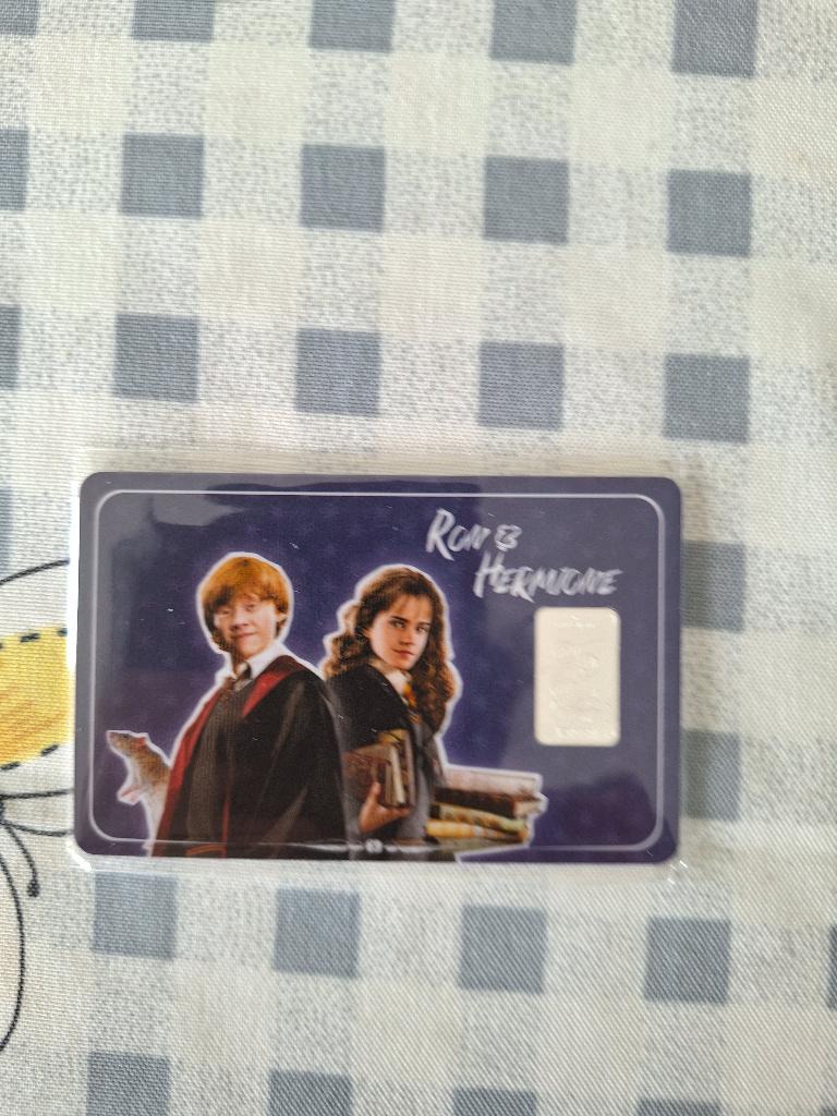 ZILVERBAAR 1GRAM HARRY POTTER 999,9/1000% ZILVER RON, Ophalen of Verzenden, Zo goed als nieuw, Overige typen