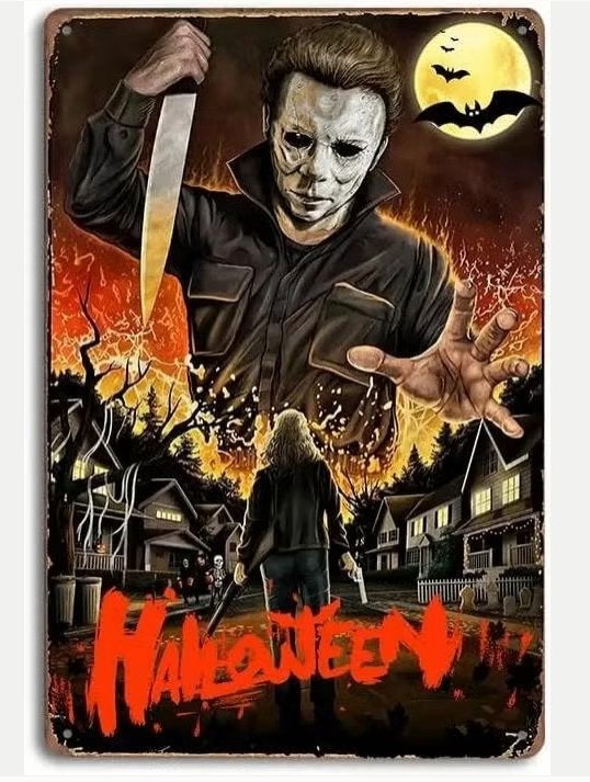 Vintage metalen bordje Halloween (30x20cm), Verzamelen, Ophalen of Verzenden, Nieuw, Reclamebord