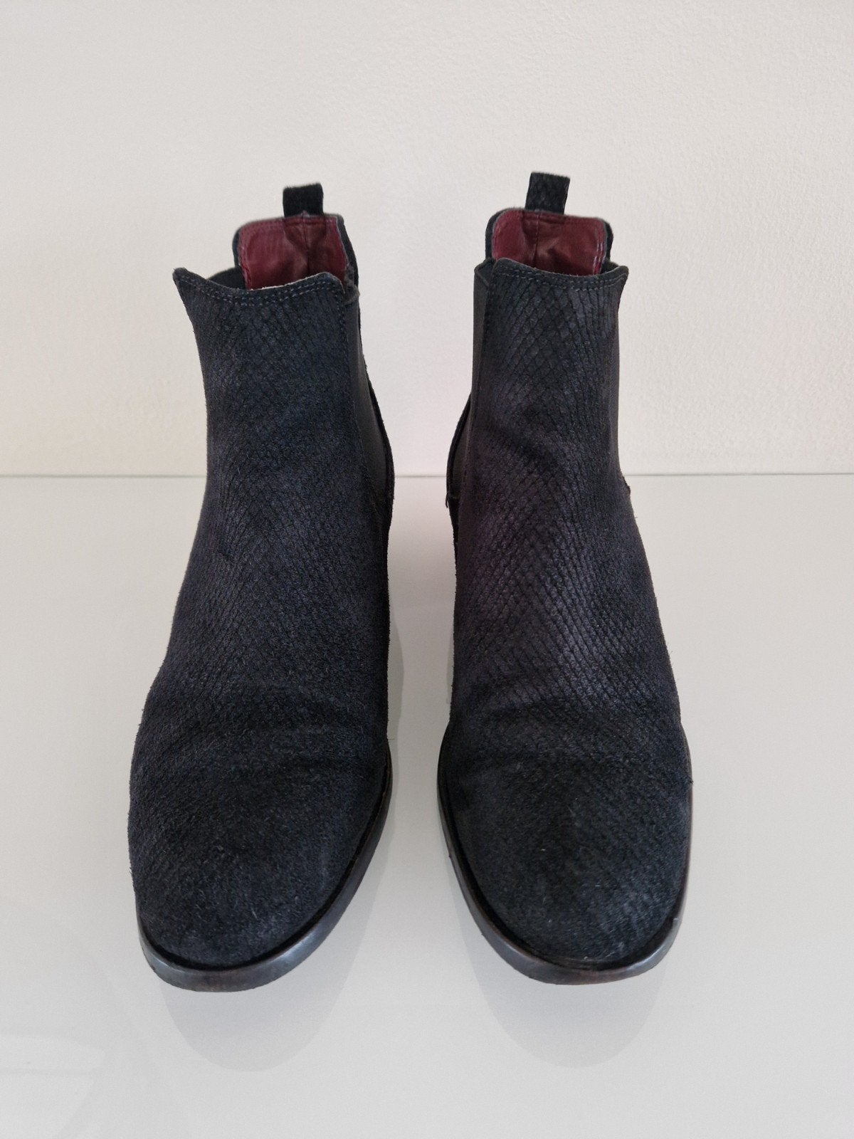 Zwarte suede laarsjes MANFIELD mt 40, Zwart, Ophalen of Verzenden, Zo goed als nieuw, Lage of Enkellaarzen