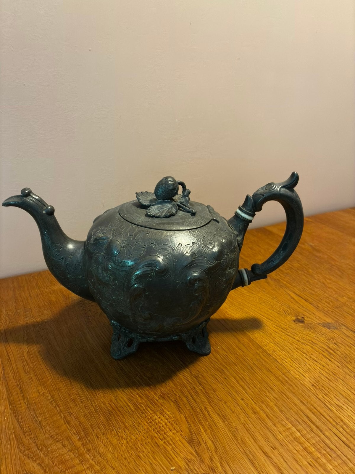 Antieke, tinnen(?) theepot, Ophalen of Verzenden