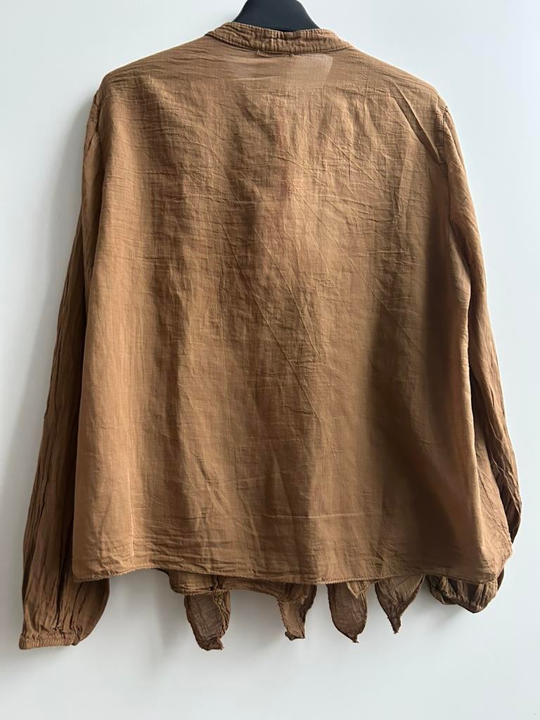 GARCONNE blouse bruin met volants mt TU, Verzenden, Parijs, Nieuw, Garconne