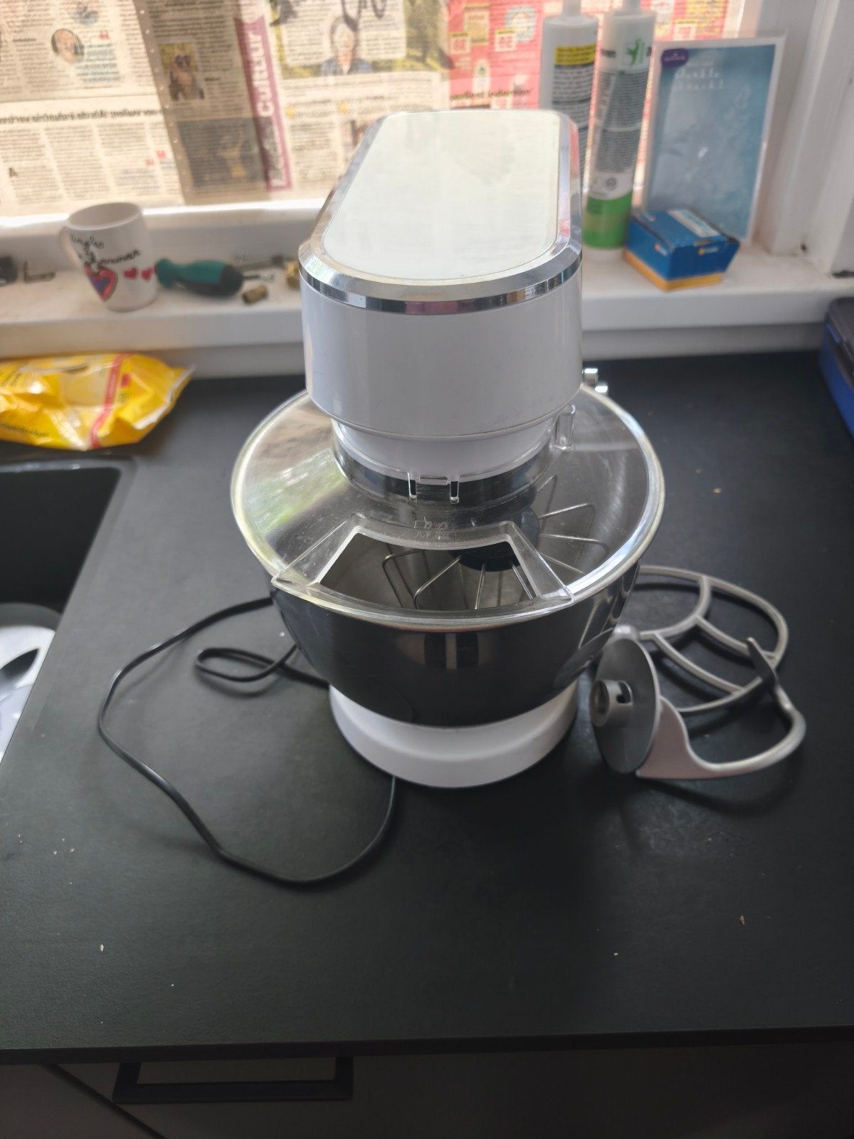 Quigg Mixer - Keukenmachine met RVS kom, Witgoed en Apparatuur, 3 tot 4 liter, Ophalen, Gebruikt, 3 snelheden of meer