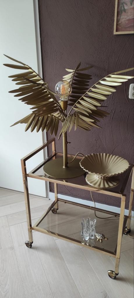 Madam Stoltz Palm Lamp - Gouden Tafellamp, Ophalen, Gebruikt, 50 tot 75 cm, Bohemian, Tropisch, Modern