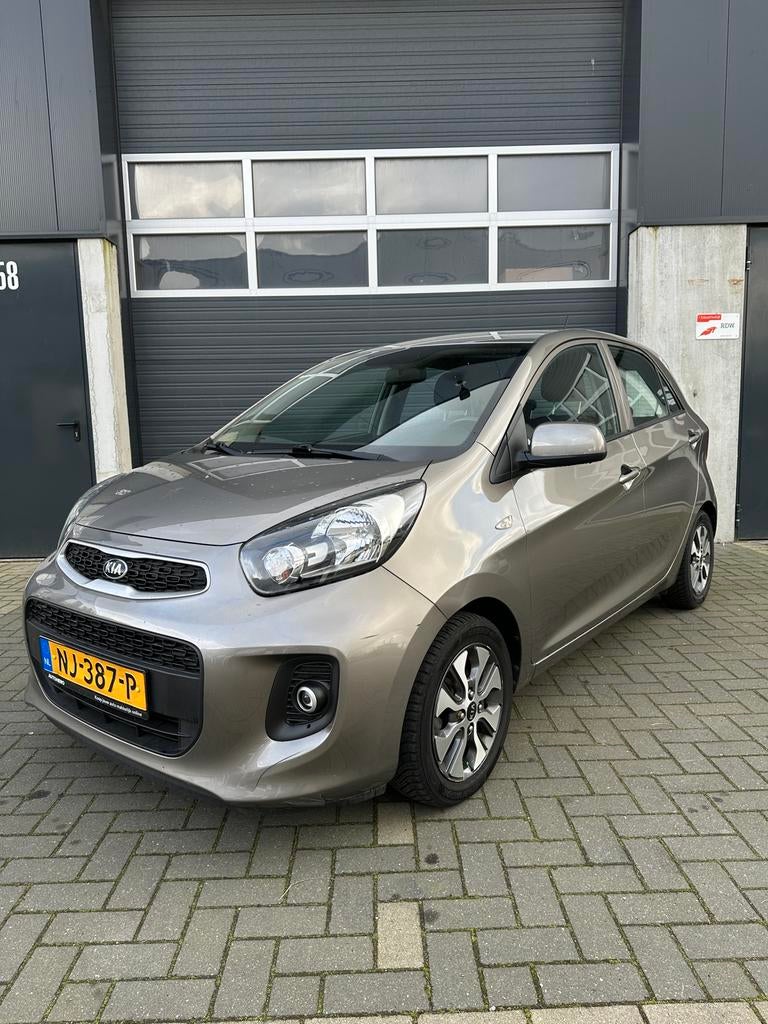 Kia Picanto 1.0 Cvvt 66 PK 5D 2017 Grijs, Auto's, Kia, Stof, 4 stoelen, Origineel Nederlands, Handgeschakeld