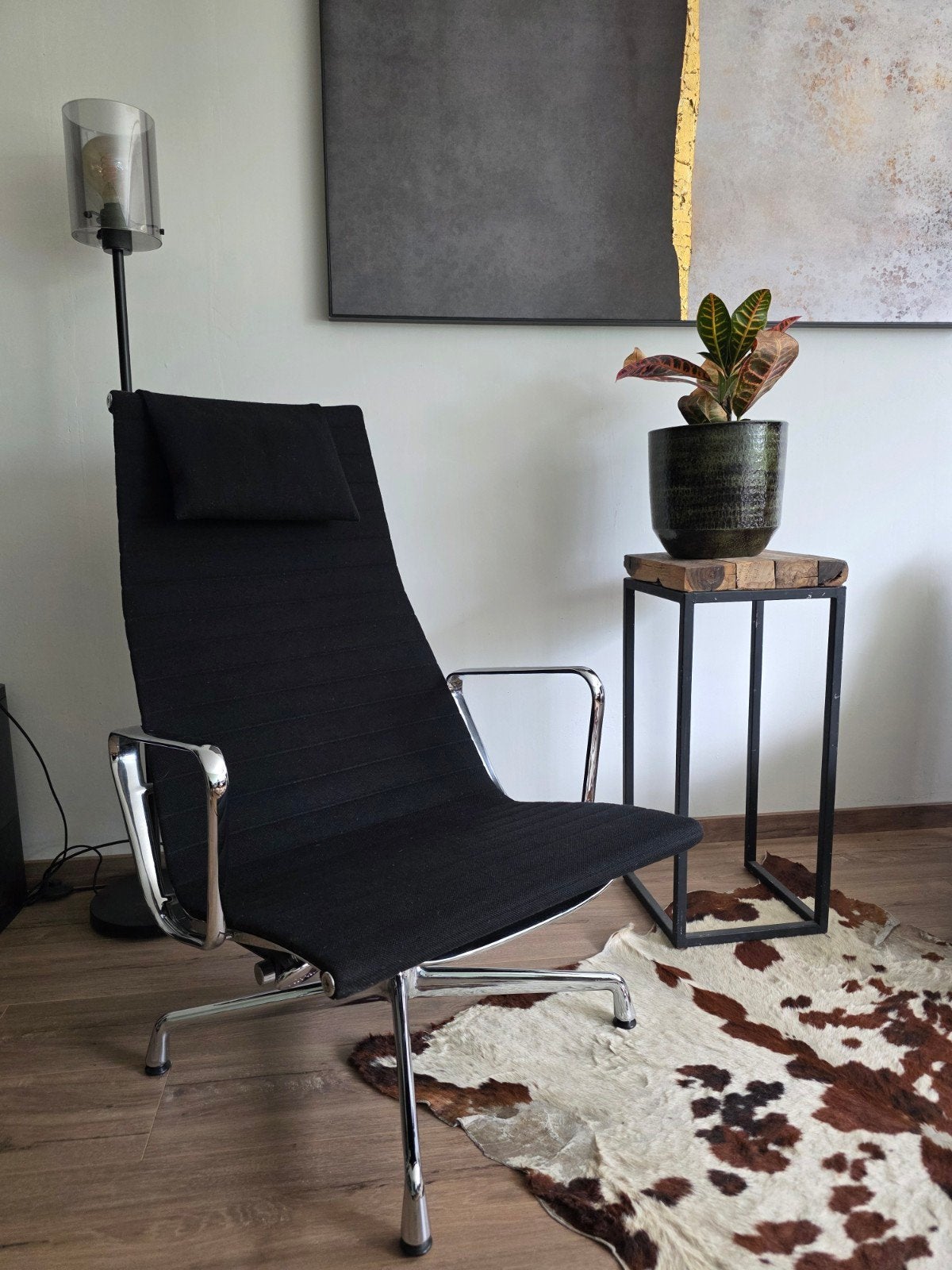Vitra Eames EA 222 Lounge Stoelen - Zwart Stof (1 stuks), Huis en Inrichting, Stoelen, Ophalen, Gebruikt, Twee, Zwart