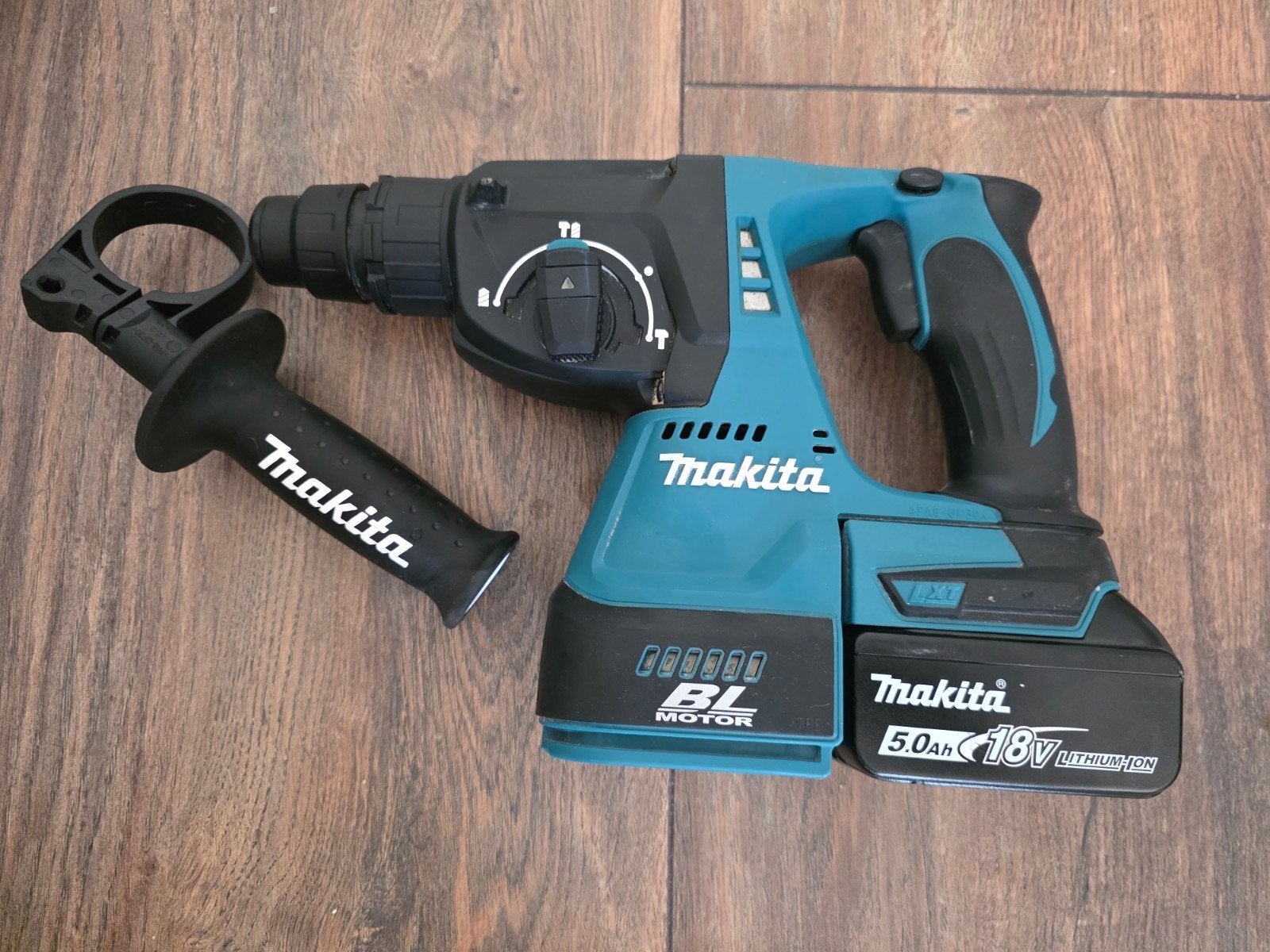 Makita DHR242 18V SDS-Plus Boorhamer met accu, Boor- en/of Breekhamer, Ophalen of Verzenden, Klopboormechanisme, Gebruikt