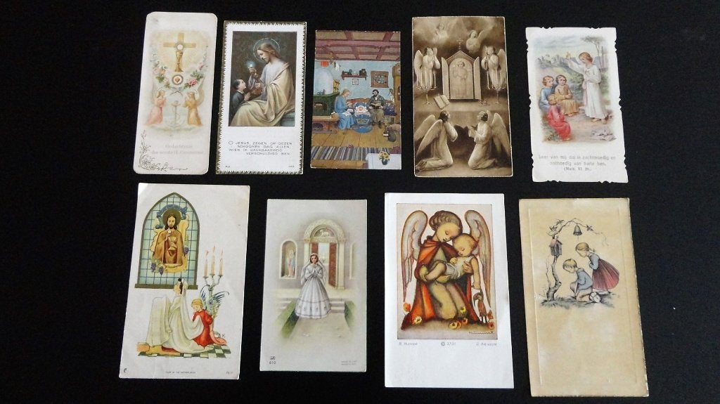 Oude 1e Communie plaatje prent 1903-1962, Ophalen of Verzenden