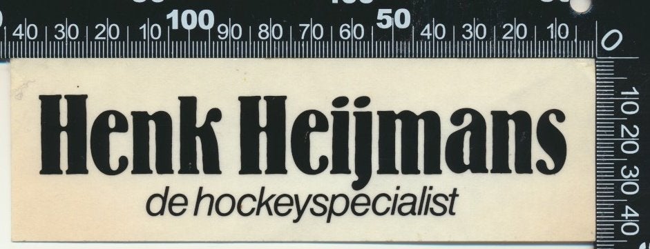 Sticker: Henk Heijmans - De hockeyspecialist, Ophalen of Verzenden, Zo goed als nieuw, Sport