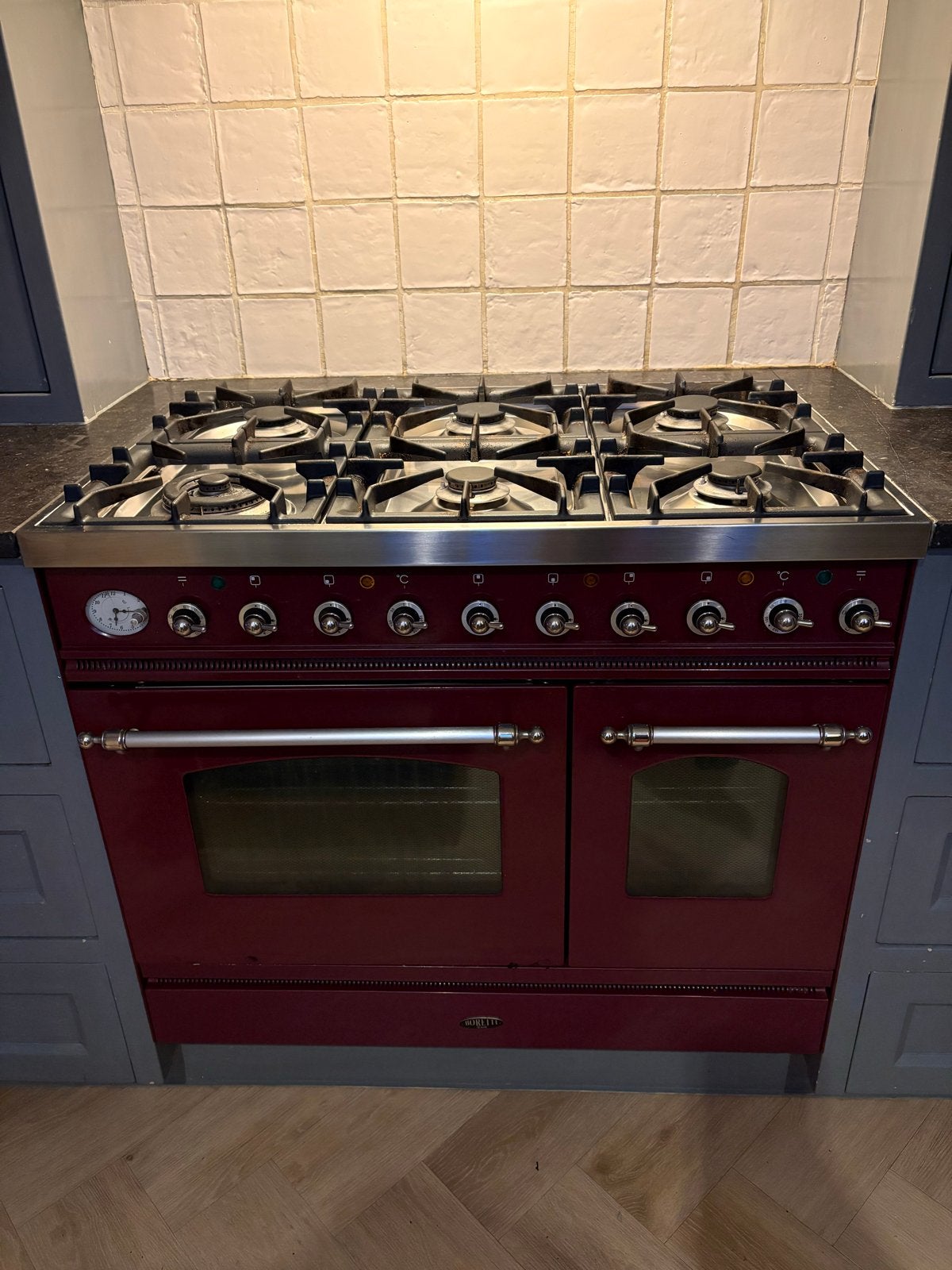 Boretti Fornuis met Dubbele Oven - Gasfornuis, Ophalen, Gebruikt, 60 cm of meer, Gas