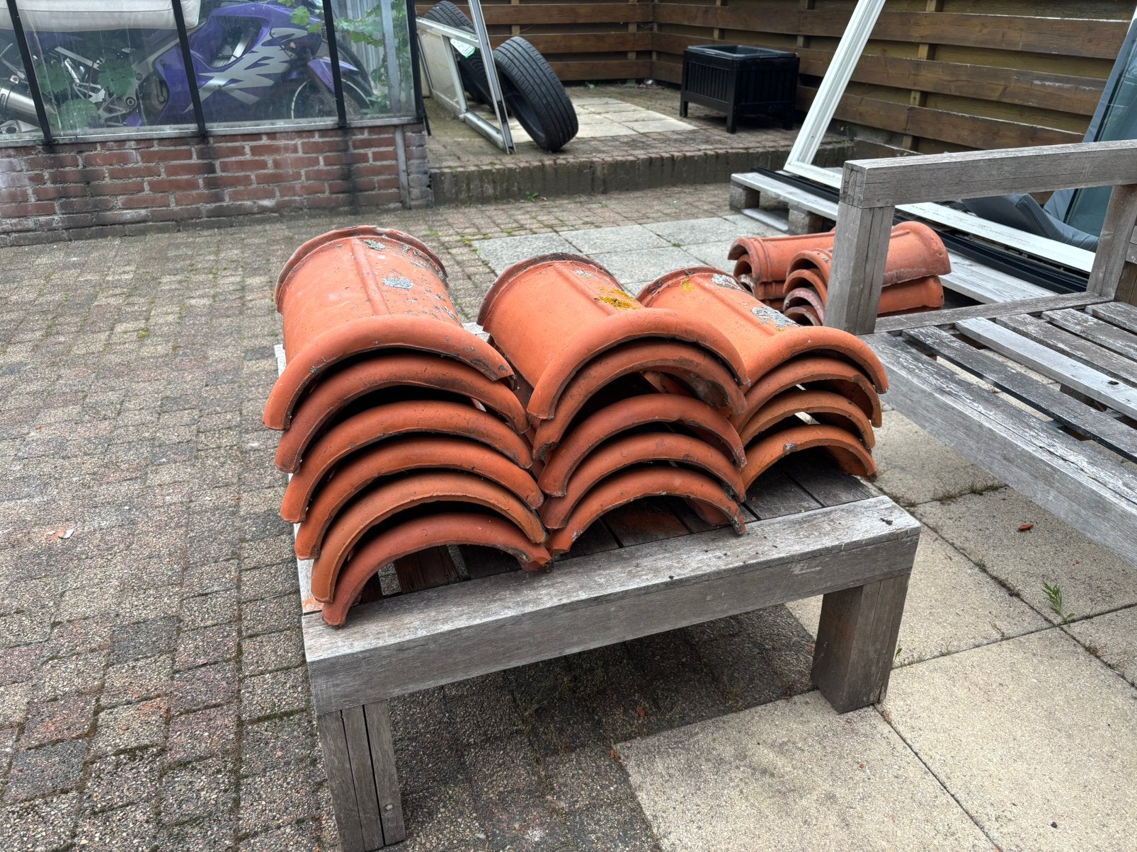 Nokpan rood vorstpan eindvorst, Doe-het-zelf en Verbouw, Ophalen, Gebruikt, Steen of Klei, 5 tot 10 m²