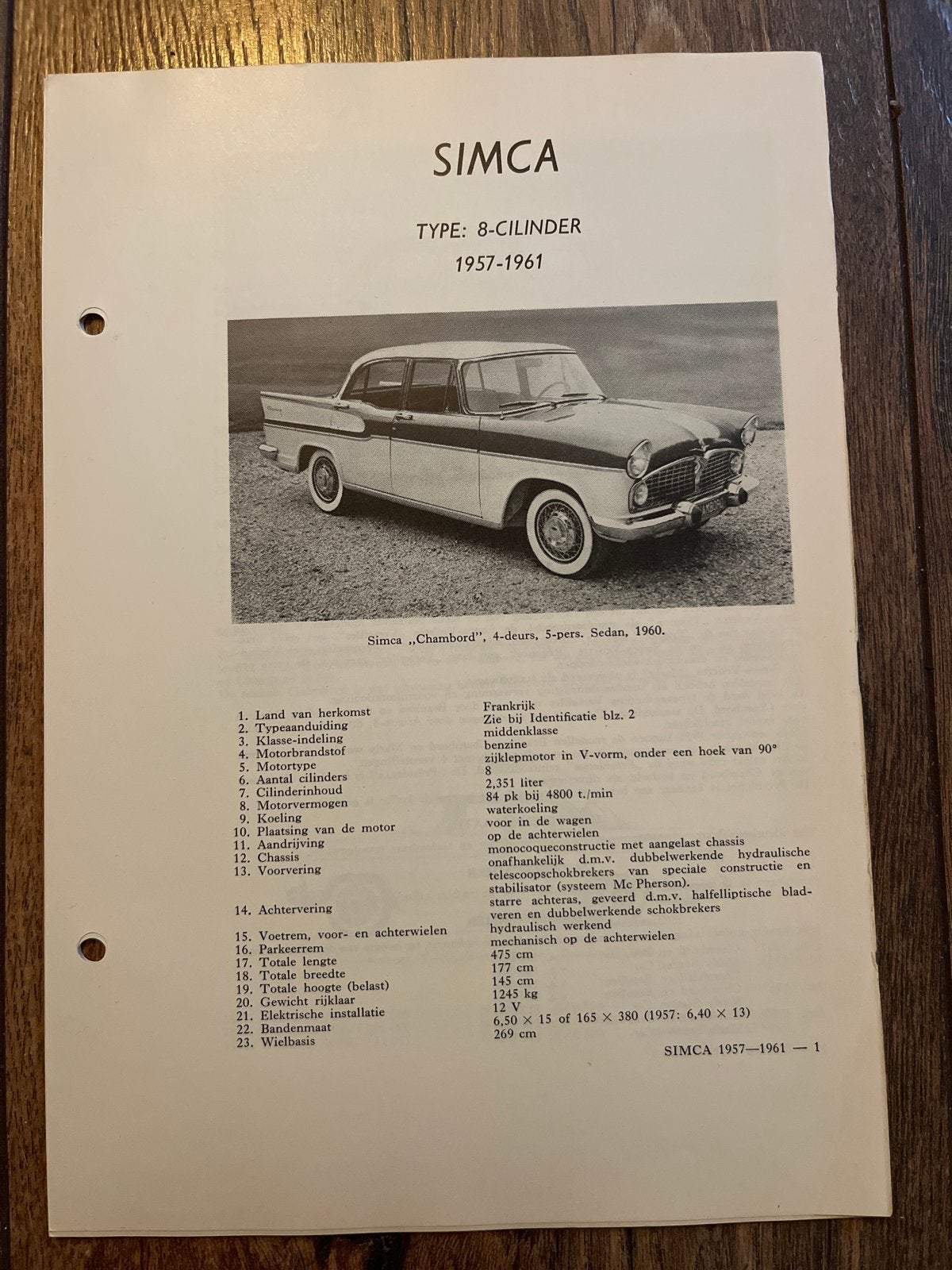 Kluwer Autotechnisch Handboek Simca 8-Cilinder 1957-1961, Ophalen of Verzenden