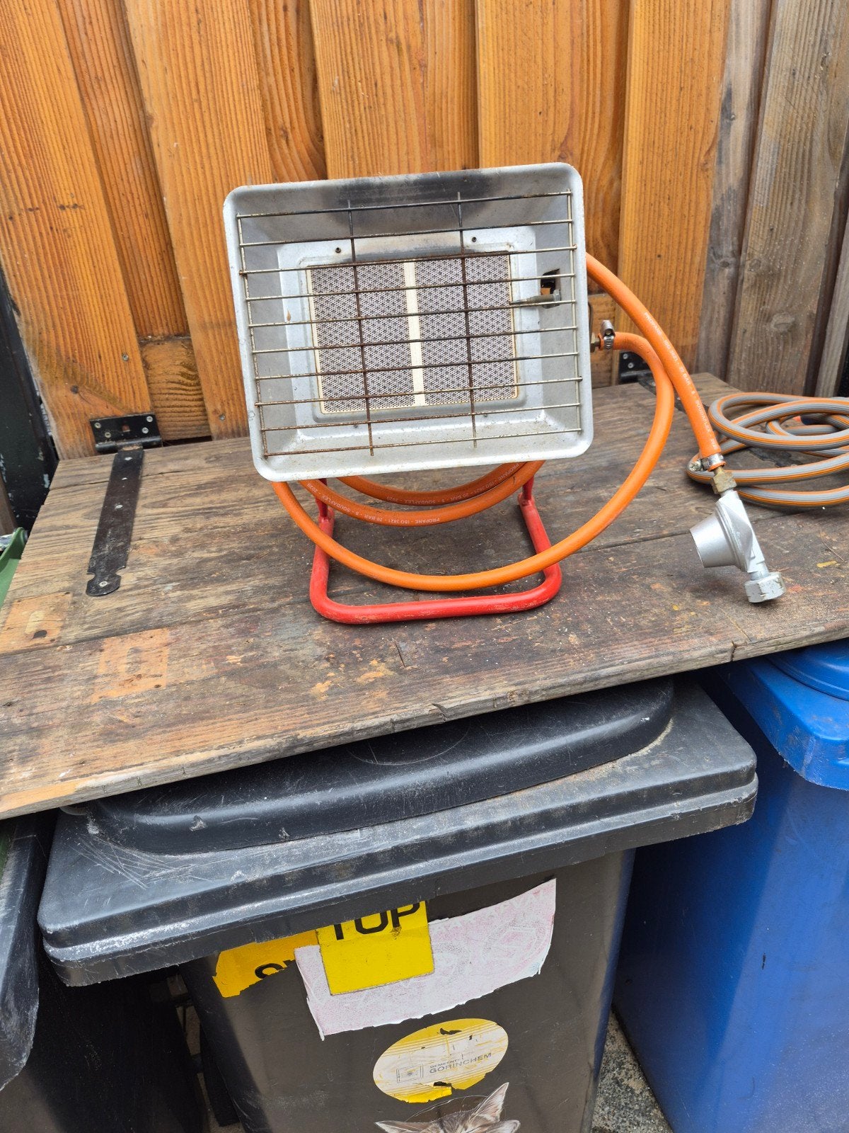 Gasheater met slang en drukregelaar 4.2 kW infraroodstraler, Ophalen, Gebruikt, Gas, Vloer