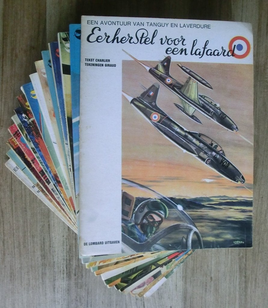 15 stripboeken uit de Tangy en Laverdure reeks, Meerdere stripboeken, Ophalen of Verzenden, Gelezen