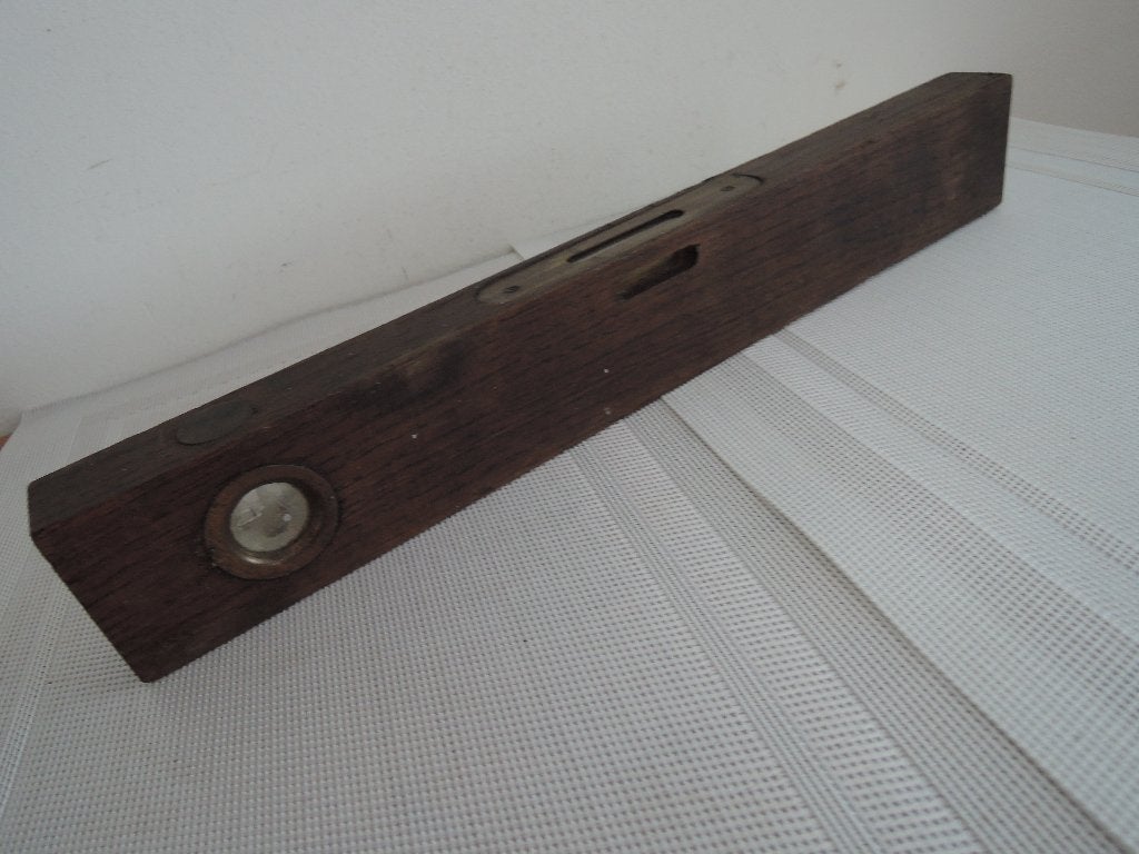 Grote ouderwetse houten waterpas, Ophalen of Verzenden