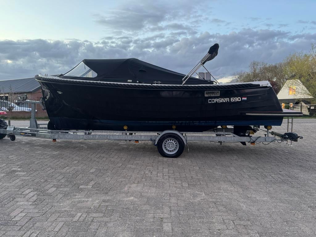 Sloep Corsiva 690 Tender met 60 pk, Gebruikt, Ophalen of Verzenden, 3 tot 6 meter, Buitenboordmotor