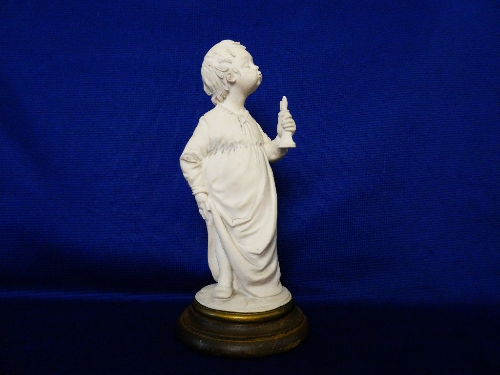Beeld jongen met blaker kandelaar Capodimonte Bruno Merli, Ophalen of Verzenden