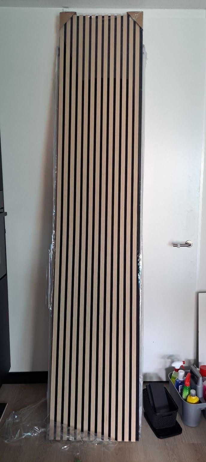 Houten lattenwand - wandpaneel - wanddecoratie, Hout, Meerkleurig, Nieuw, Ophalen of Verzenden