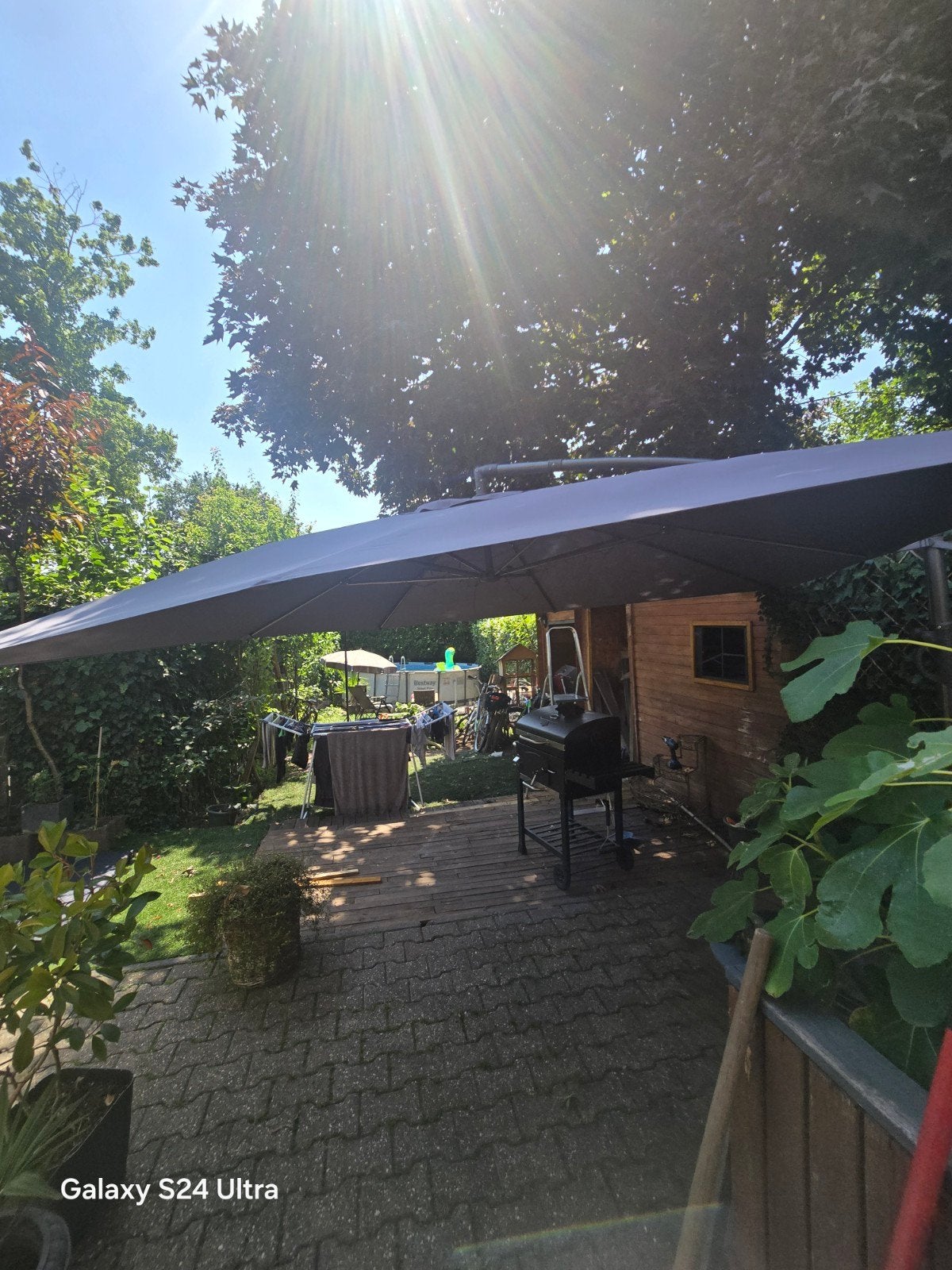 Parasol 3 meter - Zeer goede staat, Tuin en Terras, Ophalen of Verzenden, Zo goed als nieuw, 2 tot 3 meter, Stokparasol
