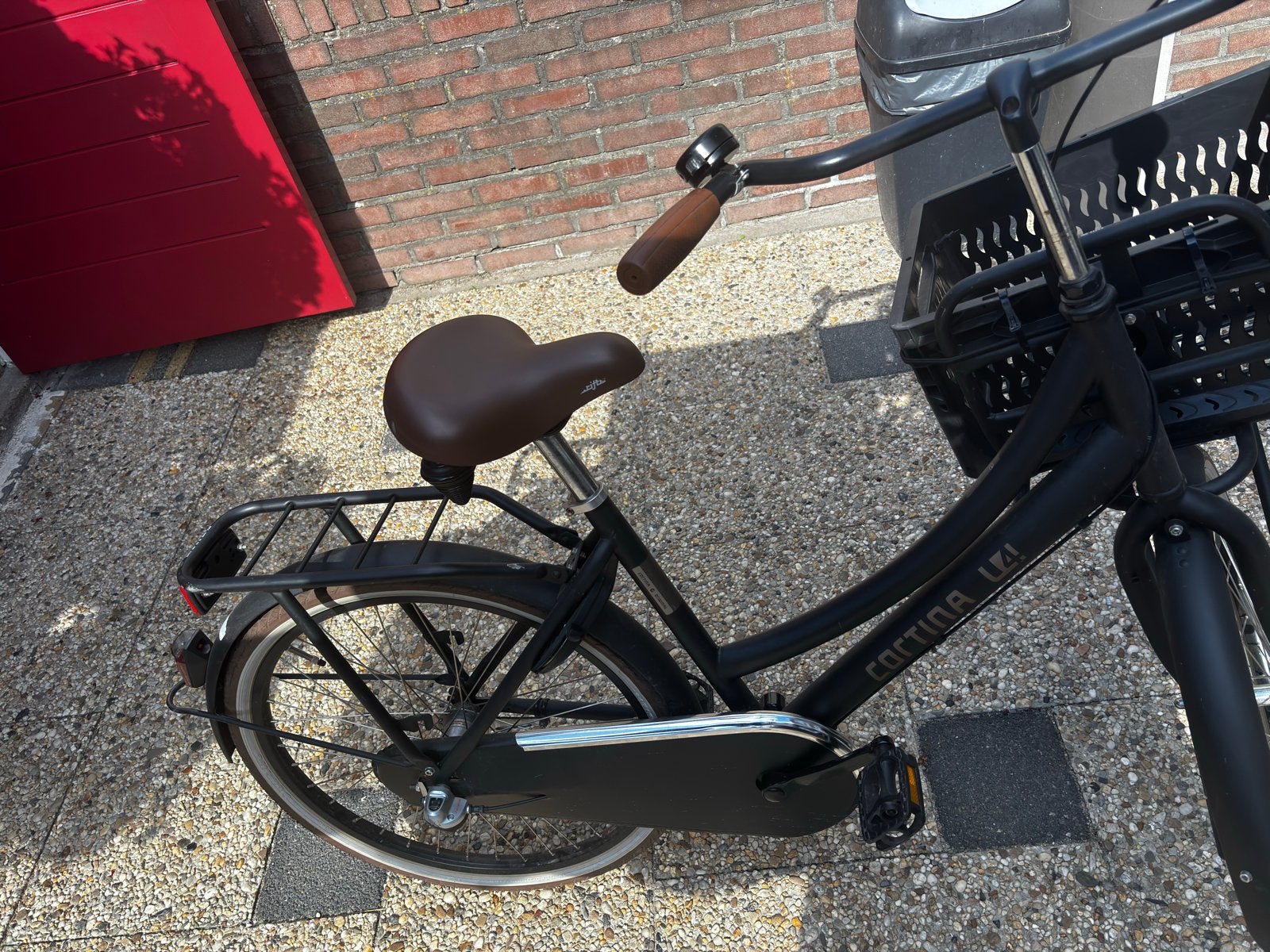 Cortina kinderfiets met 3 versnellingen en mandje, Ophalen of Verzenden, Gebruikt, Terugtraprem, 20 inch of meer