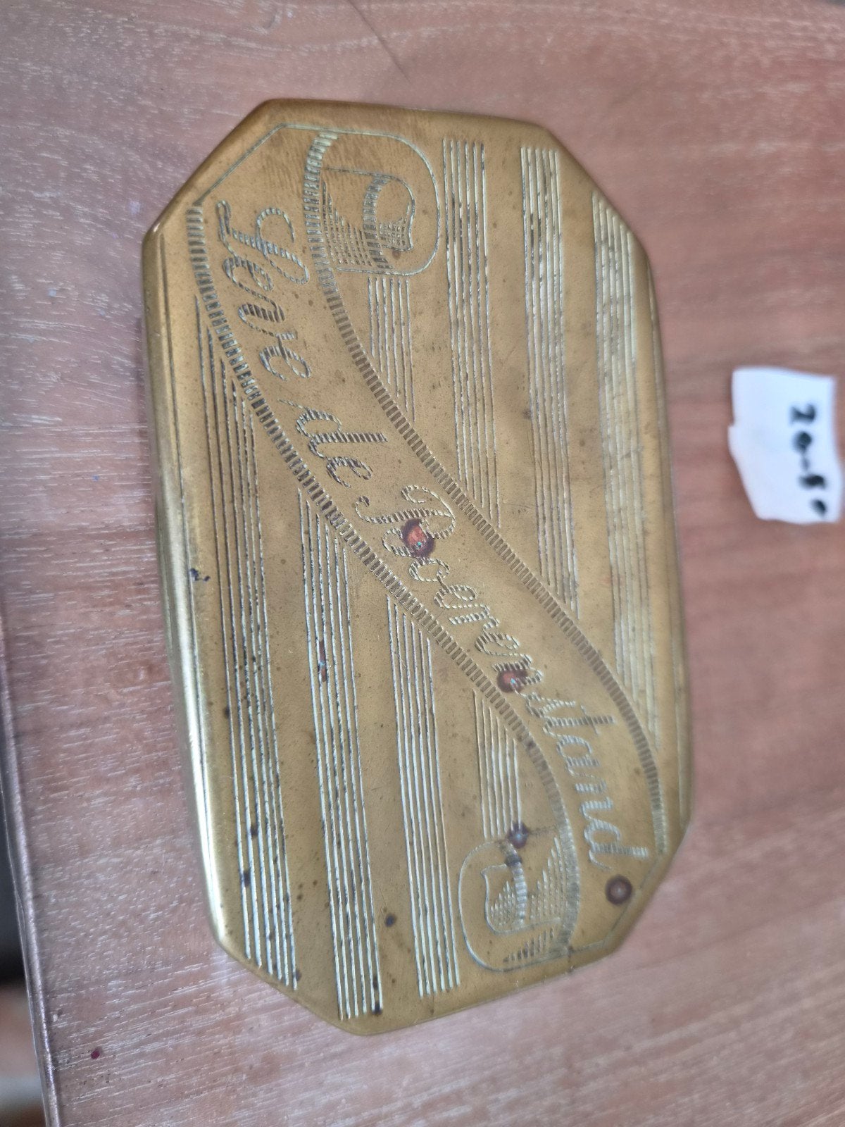Antieke Messing Tabaksdoos "Leve de Boerenstand" - 19e Eeuw, Antiek en Kunst, Ophalen of Verzenden