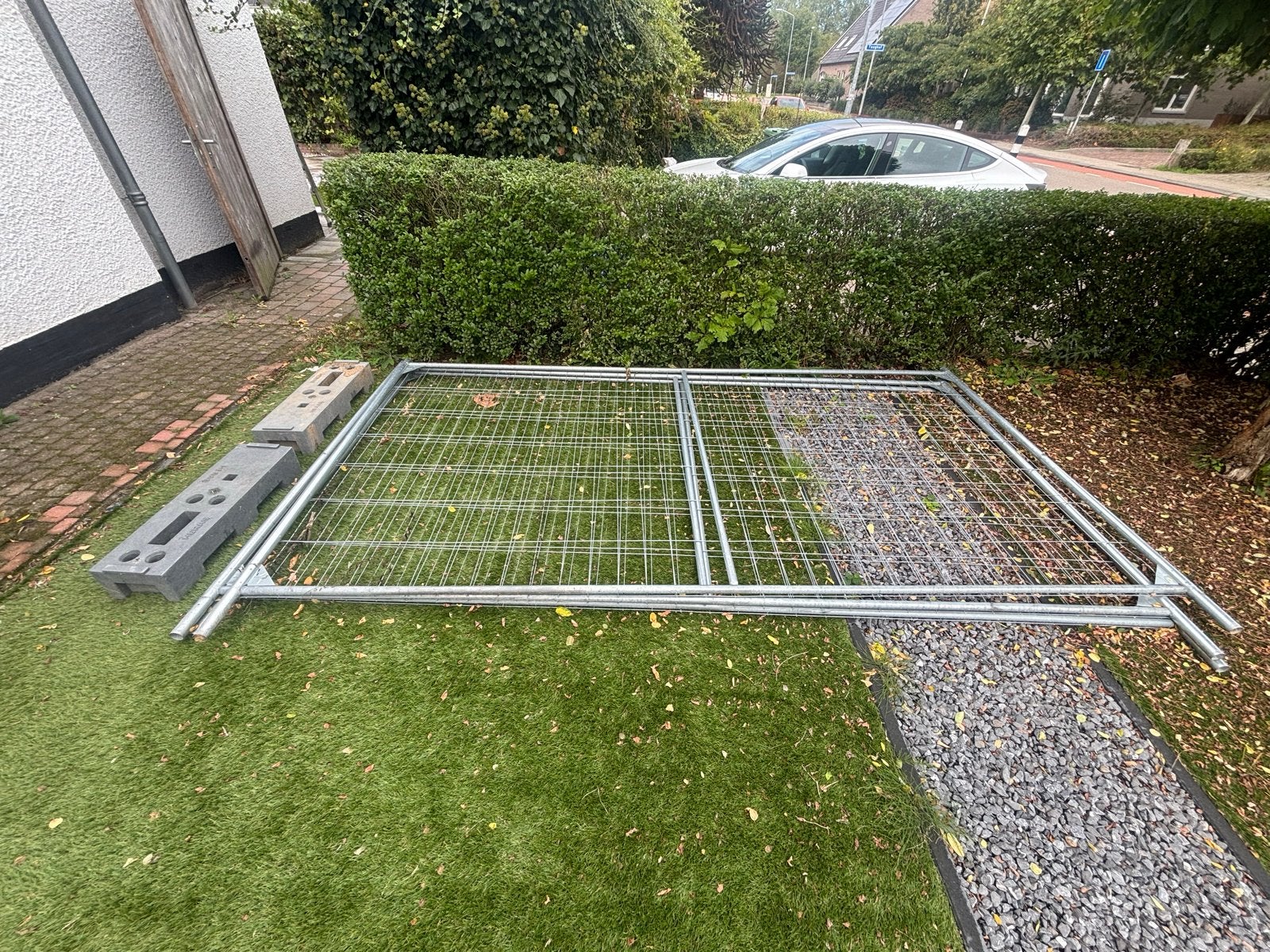 3 Bouwhekken 3,50 x 2 meter met 2 voeten, Ophalen, Gebruikt, Overige typen, Minder dan 2 meter