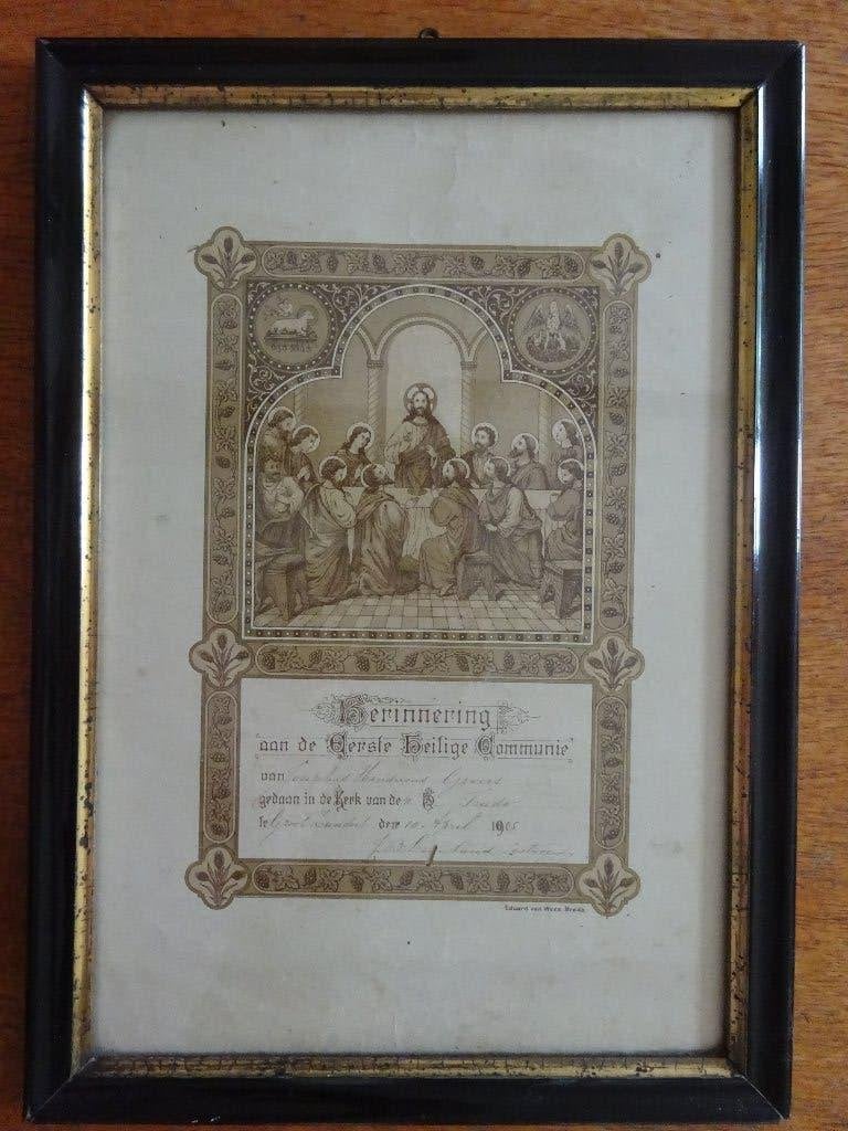 Eerste communie 1905., Ophalen of Verzenden, Gebruikt, Kaart of Prent, Christendom | Katholiek