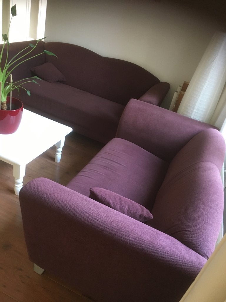 Tweezits en driezits bankje, Ophalen, Gebruikt, Neutraal, 150 tot 200 cm
