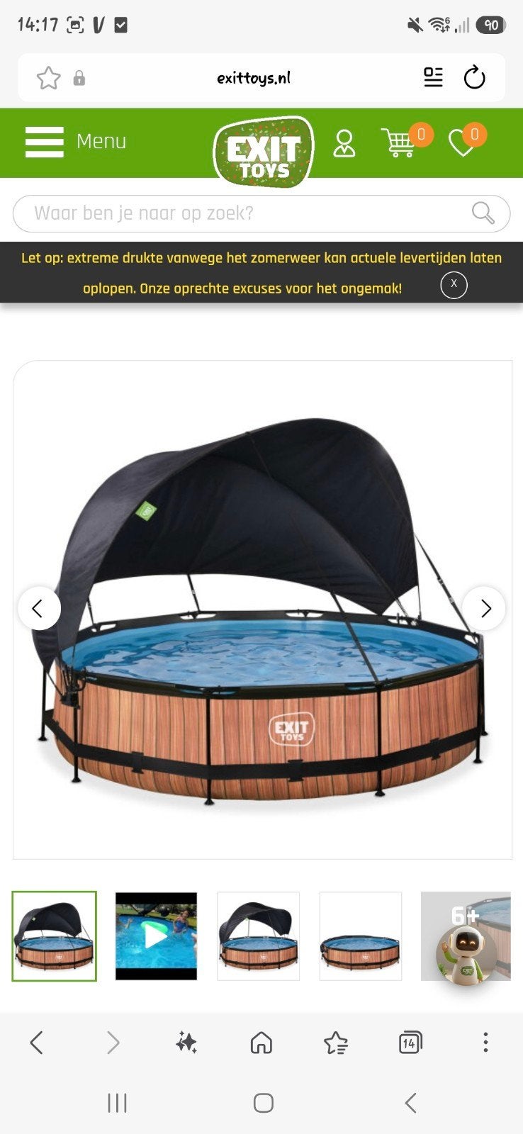 Zo goed als nieuw zwembad ø360x76cm met trap en afdekzeil, Tuin en Terras, Minder dan 80 cm, Rond, 300 cm of meer, Ophalen of Verzenden