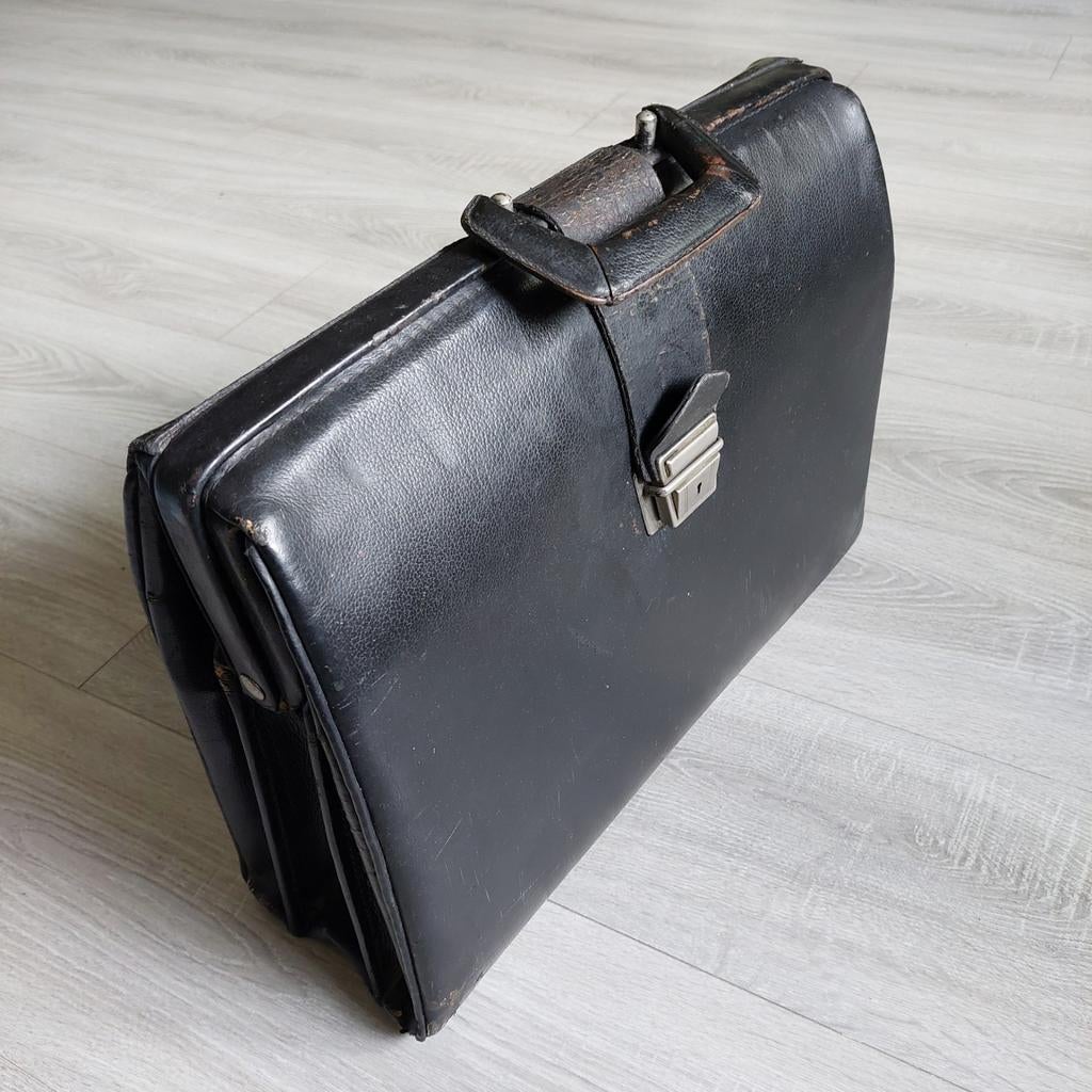 Akte tas, Ophalen of Verzenden, Gebruikt, Leer, Minder dan 50 cm