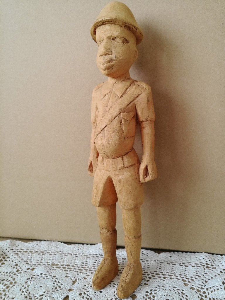 Afrikaans beeld colon beeld colon art beeld 34cm Nigeria ?, Hout, Gesneden, Ophalen of Verzenden, Afrika