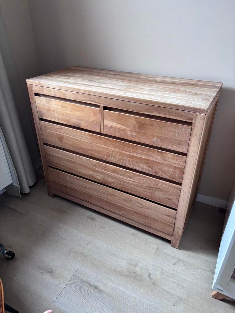 Commode teakhout Corona van Tower Living, Ophalen, Gebruikt, 50 tot 70 cm, 100 cm of meer