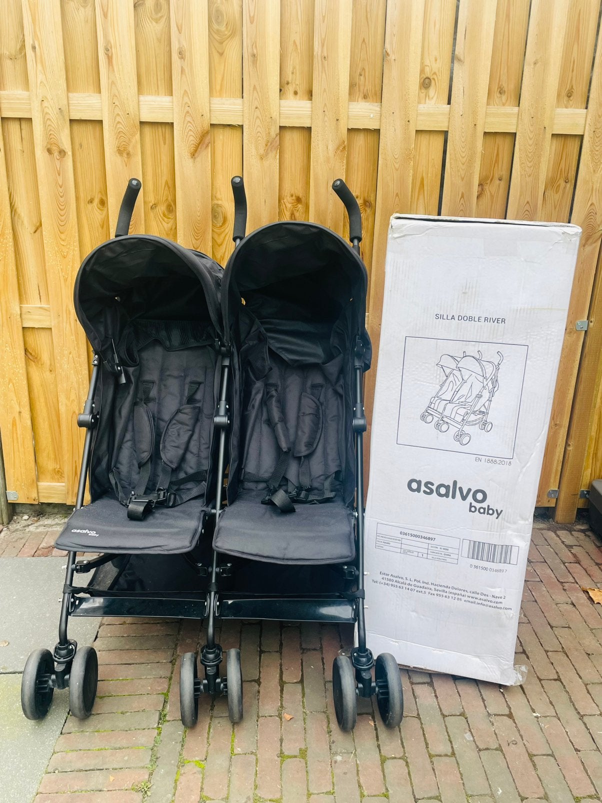 Asalvo Buggy Twin River Black, Kinderen en Baby's, Ophalen, Zo goed als nieuw, Kinderwagen of Buggy
