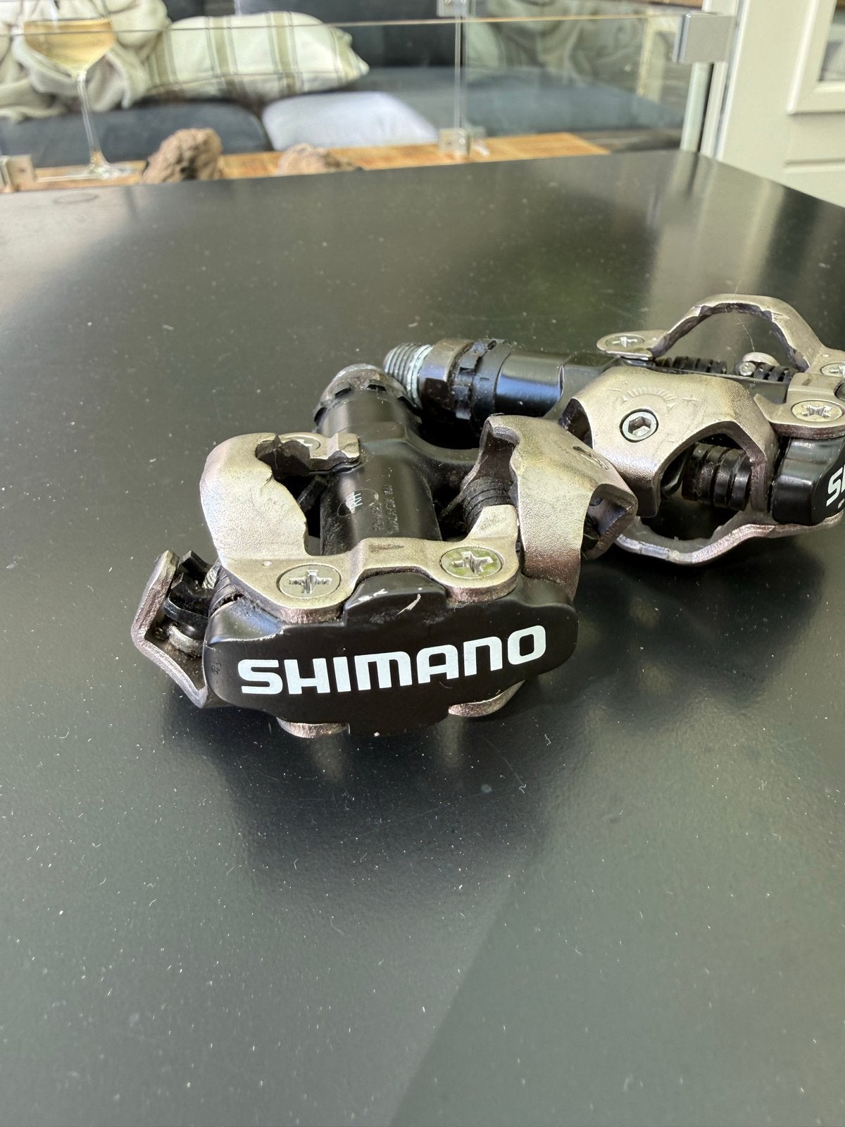 Shimano PD-M520 SPD pedalen – goede staat, Fietsen en Brommers, Fietsonderdelen, Crankstel of Pedalen, Gebruikt, Staal, Ophalen of Verzenden
