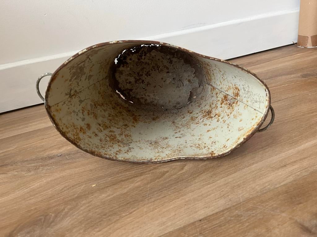 Brocante bak van metaal met bloemenprint, Ophalen
