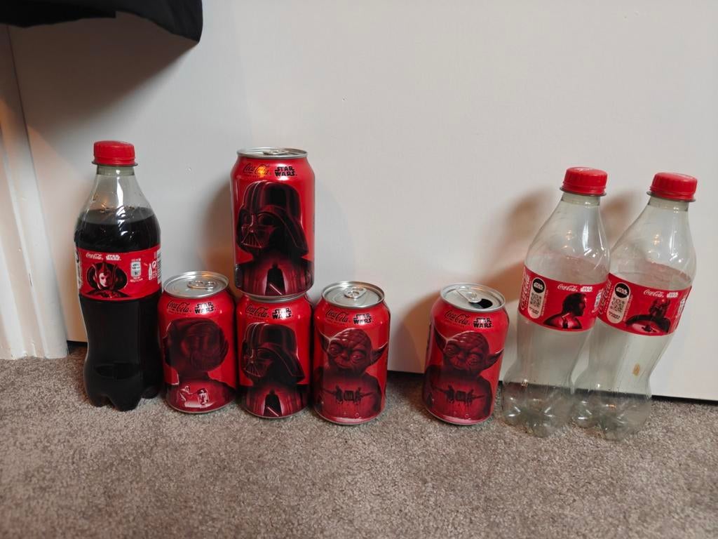 Star Wars Coca Cola blikjes en flesjes verzameling, Ophalen of Verzenden, Nieuw, Gebruiksvoorwerp
