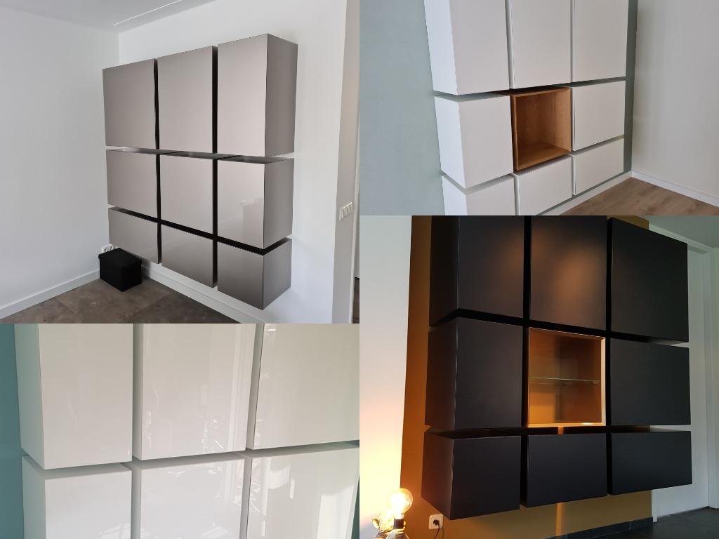 Design wandkast 9 kubussen OP MAAT IN ELKE GEWENSTE KLEUR, Huis en Inrichting, Kasten | Wandmeubels, Nieuw, 25 tot 50 cm, Verzenden