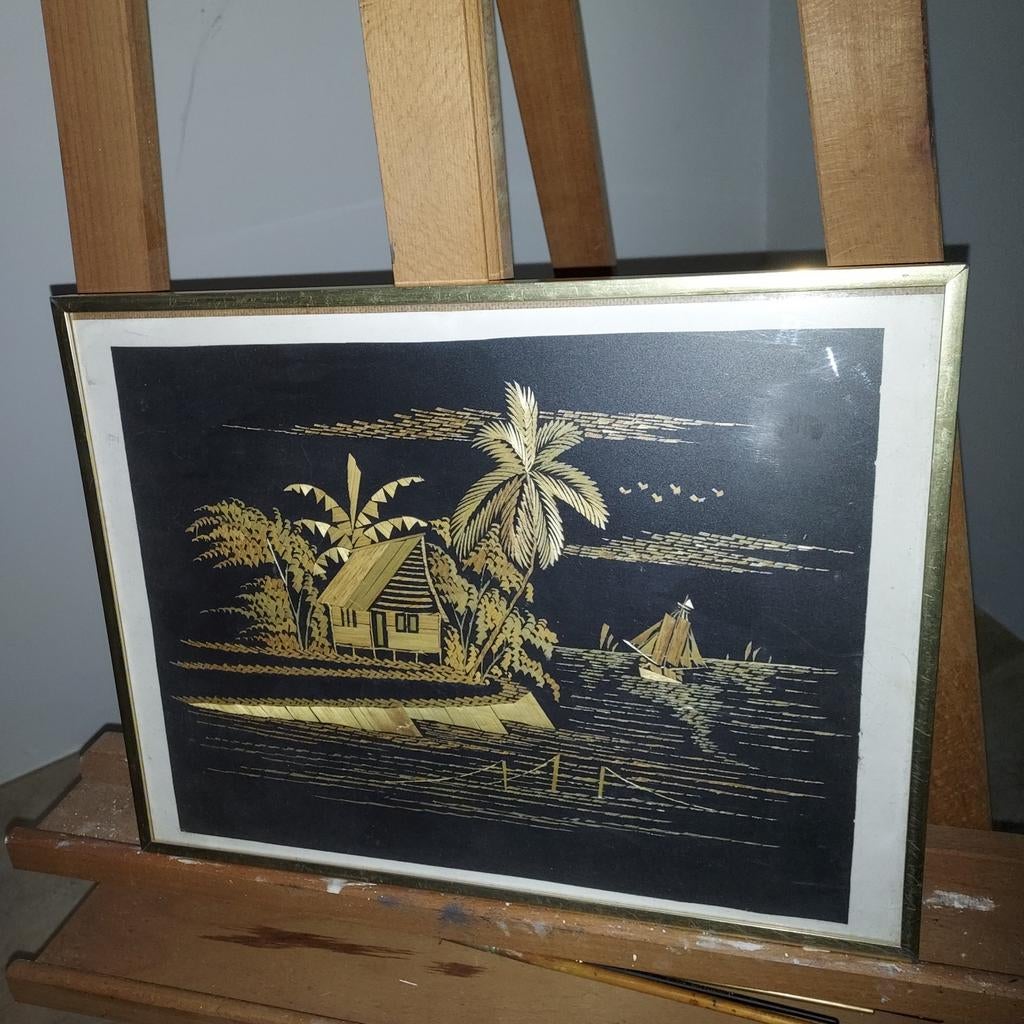 Schilderij met tropisch tafereel - 30x40 cm, Ophalen of Verzenden