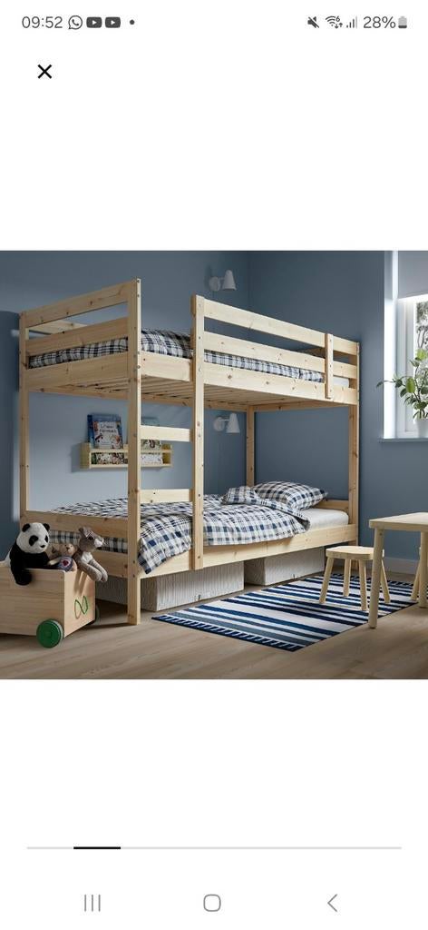 Ikea mydal dubbel hoogslaper, Huis en Inrichting, Ophalen, Eenpersoons, Zo goed als nieuw, 90 cm