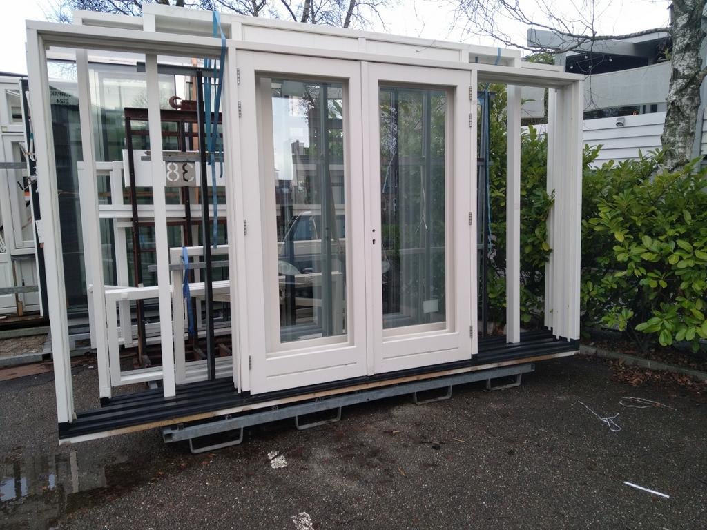 2 set kozijn met dubbele tuindeuren, Doe-het-zelf en Verbouw, Deuren en Horren, Nieuw, Buitendeur, 215 cm of meer, 120 cm of meer
