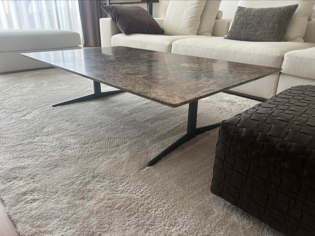 Flexform Fly coffeetable 80x130cm emparador marmer showmodel, Ophalen of Verzenden, Nieuw, Rond, 200 cm of meer
