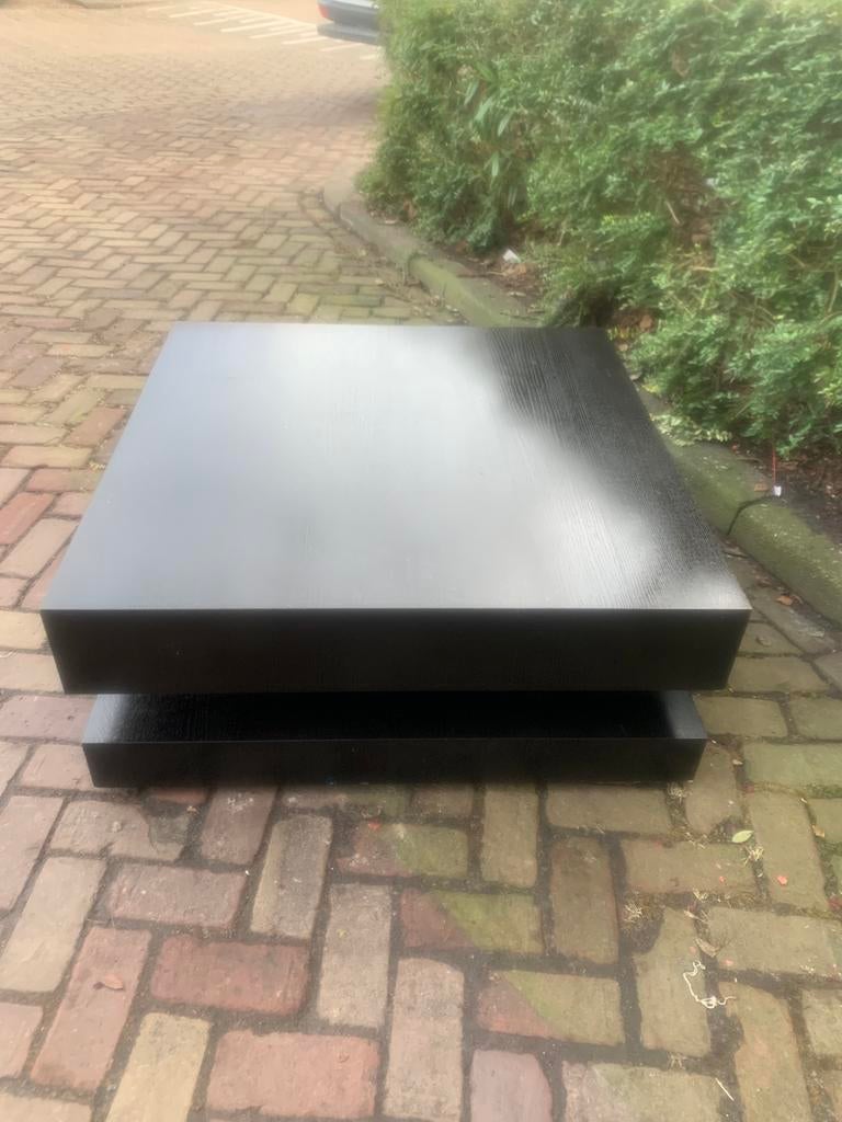 Tafel vintage wengé spectrum stijl salontafel jaren 80, Teakhout, Zo goed als nieuw, Rechthoekig, 50 tot 100 cm