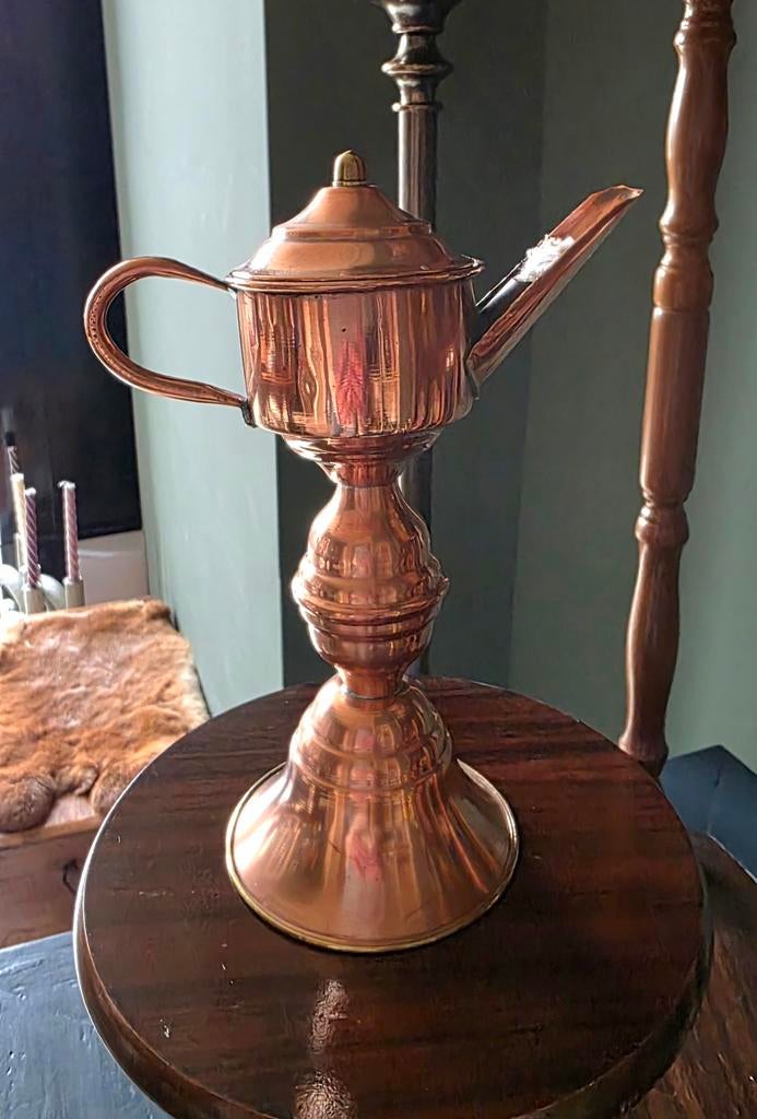 Antieke snotneus/ olielamp, Ophalen of Verzenden