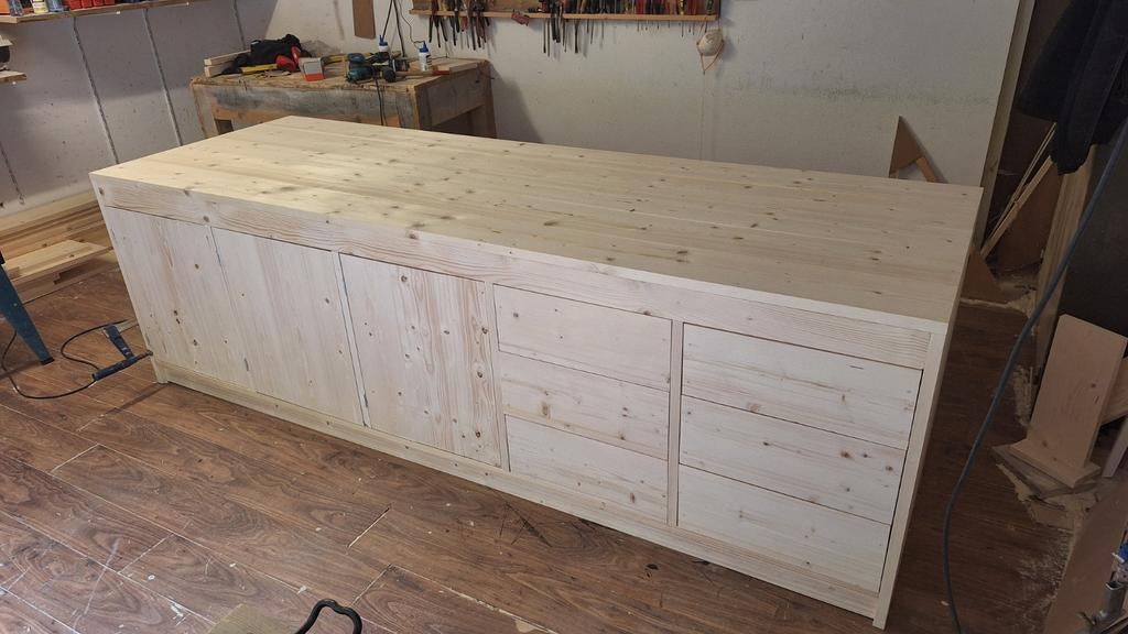 Keukeneiland van terug gedroogd en geschaafd steigerhout, Huis en Inrichting, Keuken | Keukenelementen, Ophalen of Verzenden, Nieuw